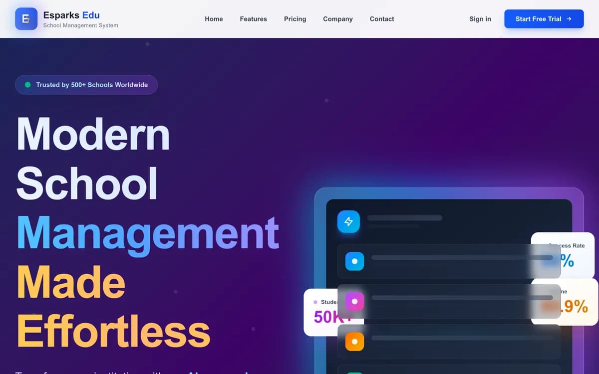 Esparks Edu — School Management ERP screenshot