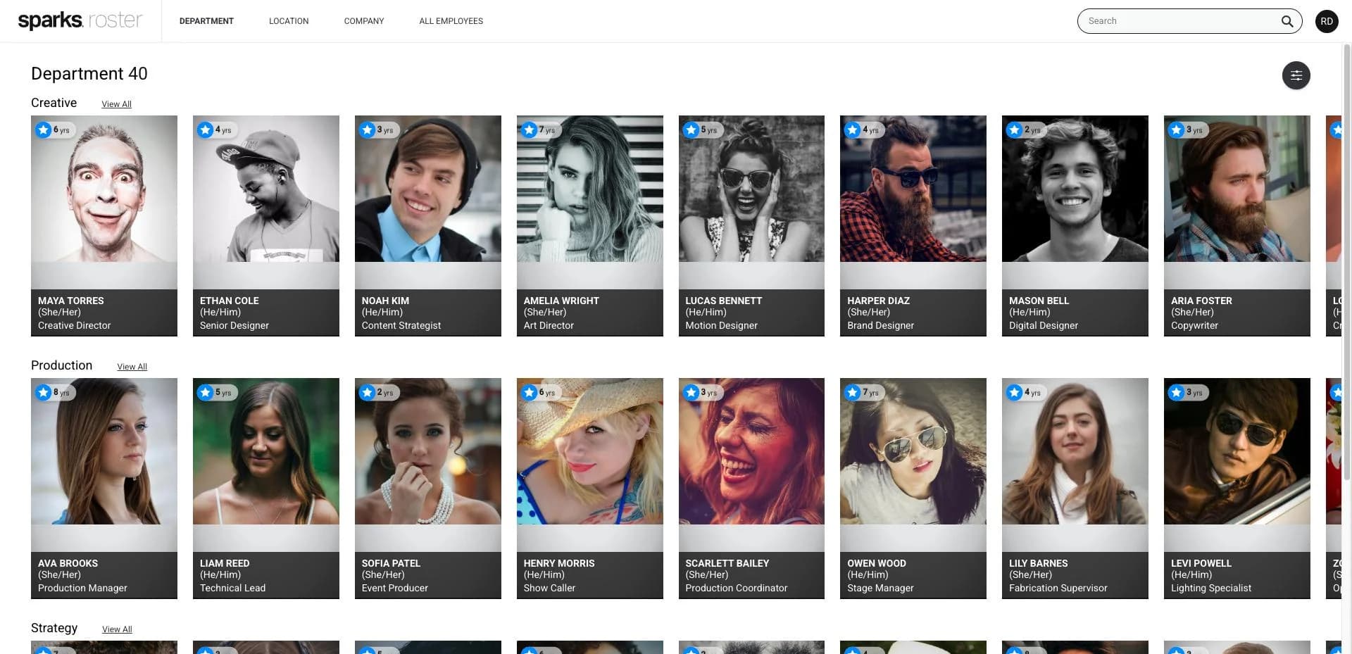Sparks Roster — Employee Directory